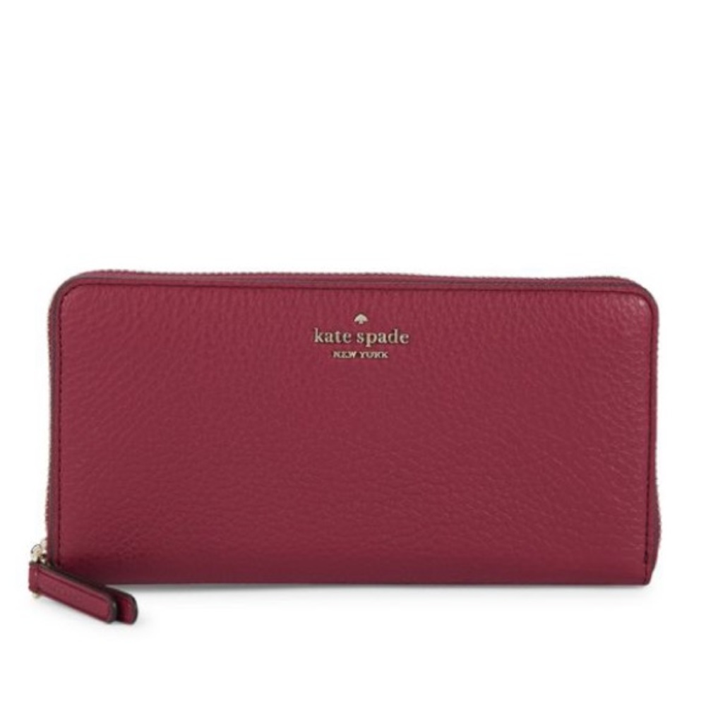 Kate Spade Spencer zip around wallet pebbled leather